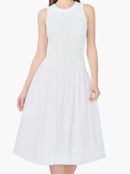 1. State Dresses & Skirts - 1.STATE Mixed Media Tank Midi Bubble skirt Dress